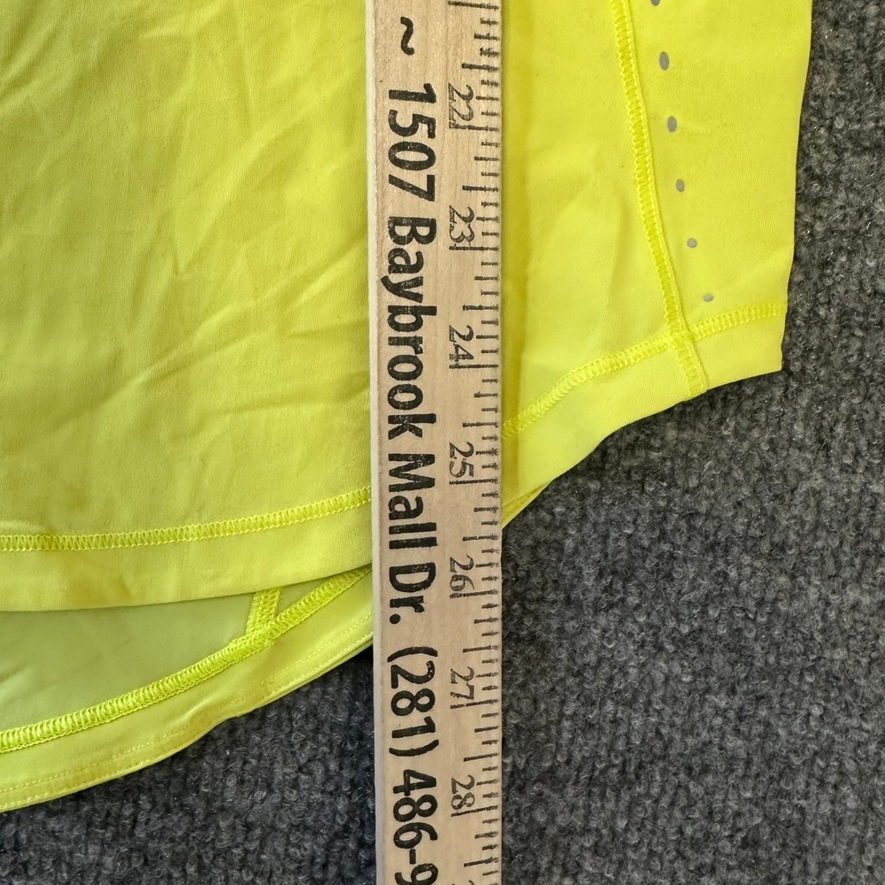 Lululemon Tank Top Womens Size 6 Neon Yellow Mesh Back Athletic Running Stained - Picture 3 of 7